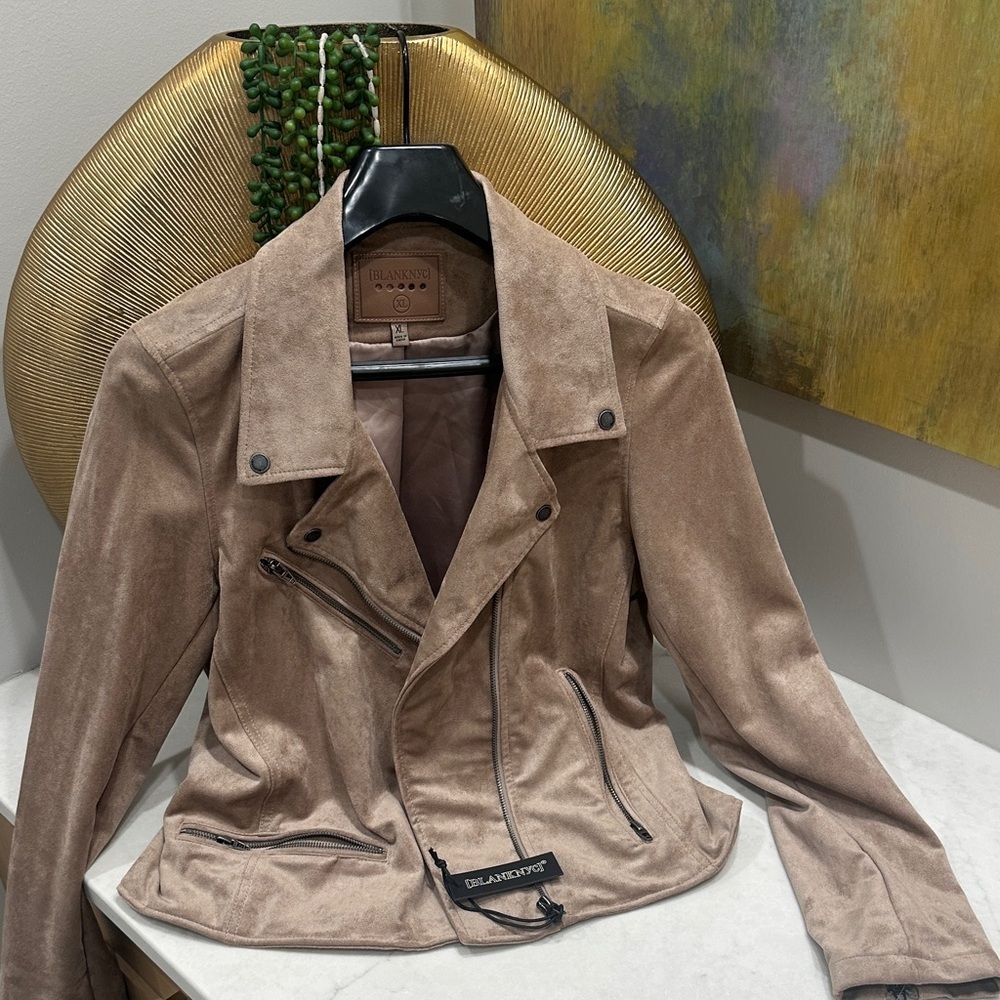 Blank NYC Light Brown Suede Moto Jacket